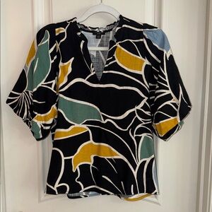 Ann Taylor line blend Multicolor Abstract Print Women's Top